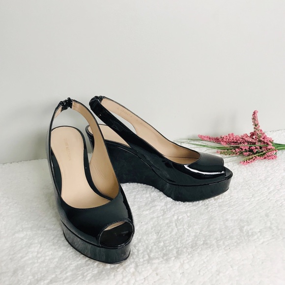 Stuart Weitzman Shoes - Stuart Weitzman Patent Leather Wedge Sandal